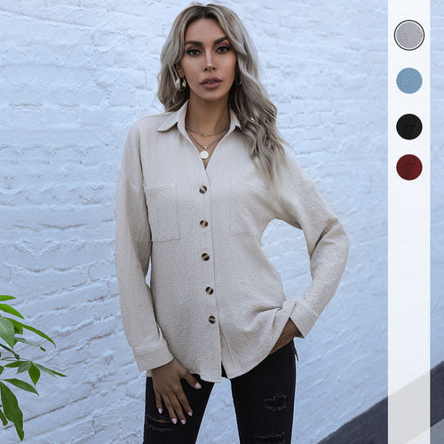 Casual blouse for women with front button design and bow closure Amarae