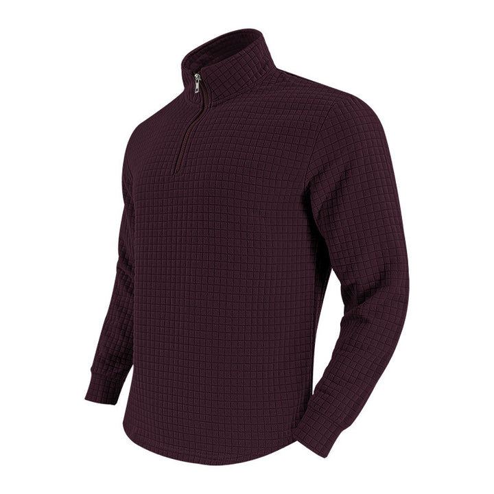 Men's midlayer pullover with high collar and textured design Lune London