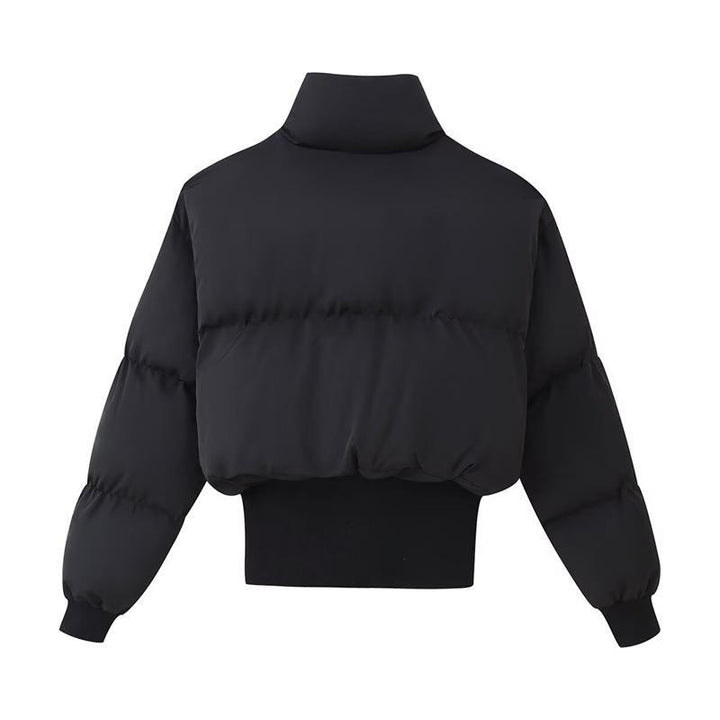 Short quilted jacket for women with high collar and modern details Lune London