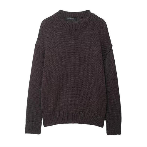 Ladies casual knit sweater with loose fit and oversized style Amarae