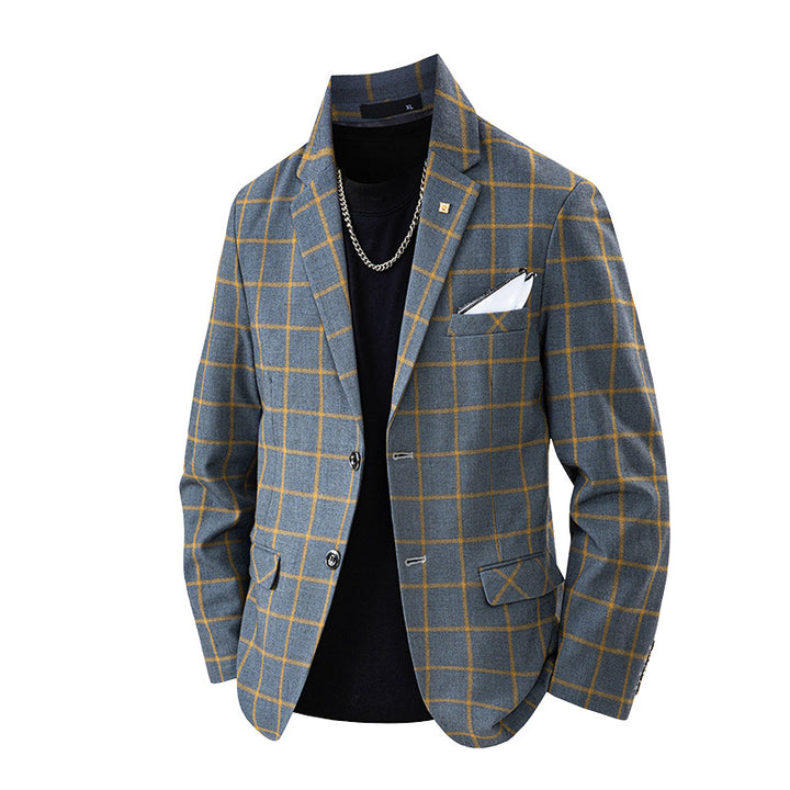 Elegant men's blazer with a checked design and a fine inner lining Lune London