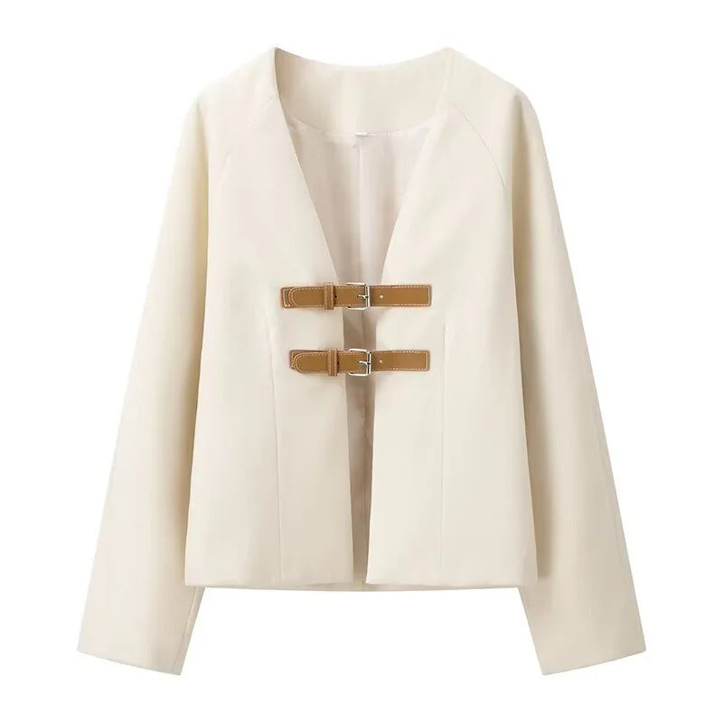 Lune London Elegant short jacket for women with practical buckle closures
