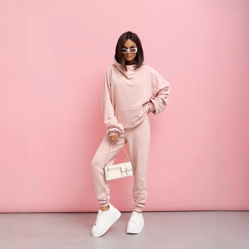 Women's casual hoodie with voluminous sleeves and a high collar Amarae