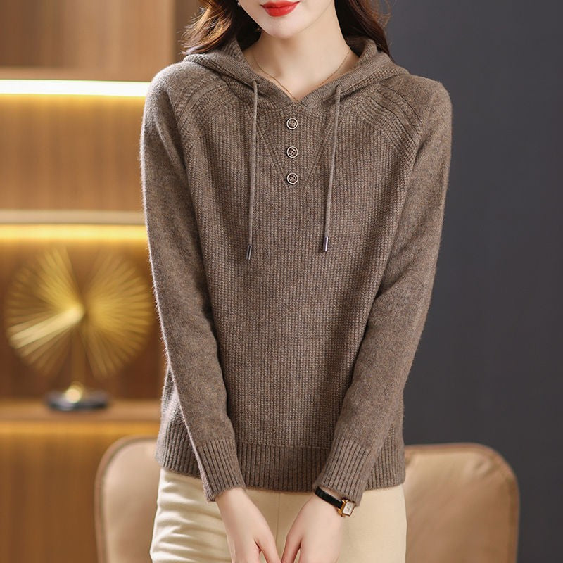 Women's hoodie with button details and relaxed fit Lune London