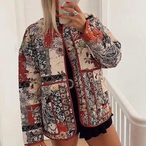 Veste matelassée femme avec design floral et poches pratiques Chic & Stil