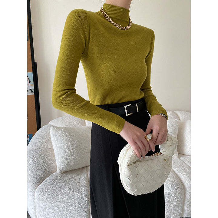 Women's fine knit top with high collar Chic & Stil