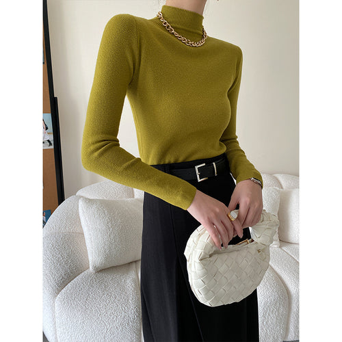 Women's fine knit top with high collar Chic & Stil