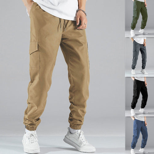 Men's cargo pants with elastic waistband and practical side pockets Amarae