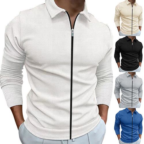 Functional pullover for men with zip and structured design Amarae