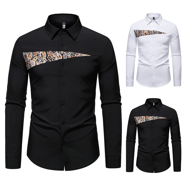 Trendy long sleeve shirt for men with Paisley pattern details Lune London