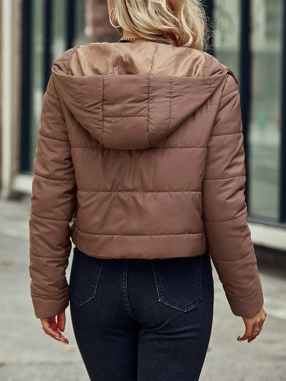 Amarae | Padded jacket - Short fit - Hood - Light padding - Zipper - Casual