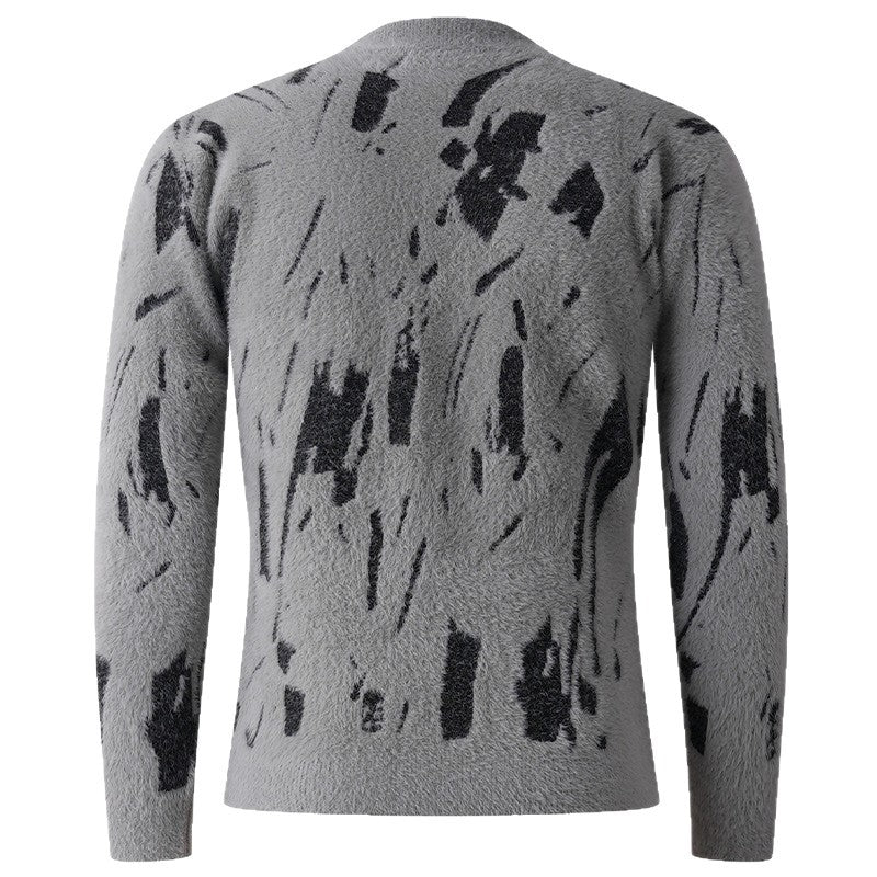 Trendy women's sweater with structured pattern and high collar Lune London