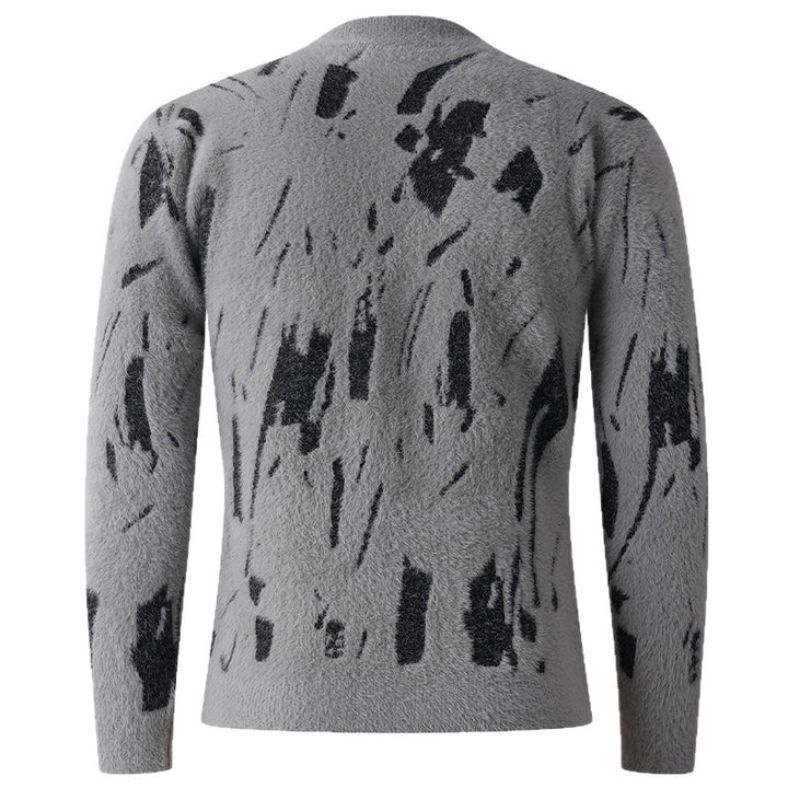 Trendy women's sweater with structured pattern and high collar Lune London