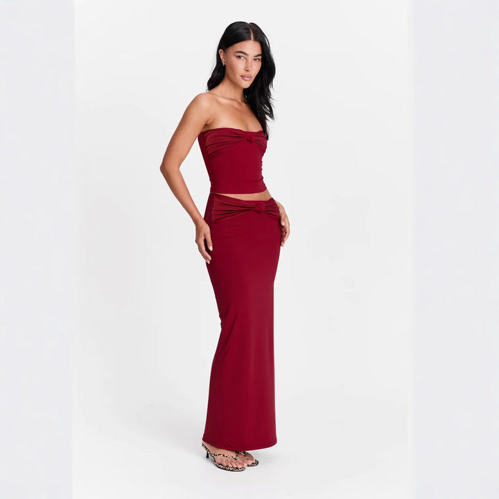 Women's wrap top with knot details and form-fitting design Lune London