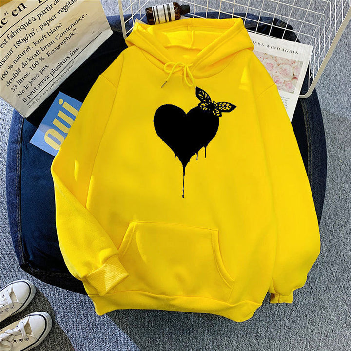 Women's Hoodie with Creative Heart Design Chic & Stil