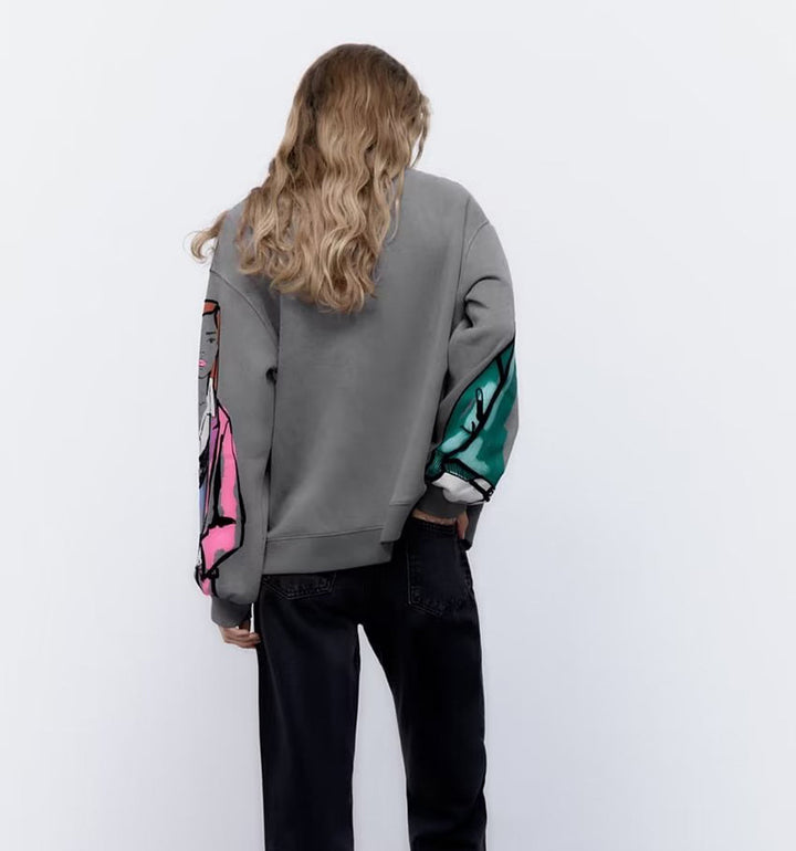 Oversized sweater for women with creative print design and stylish details Lune London