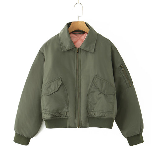 Women's bomber jacket in fashion with double pockets and soft lining Amarae