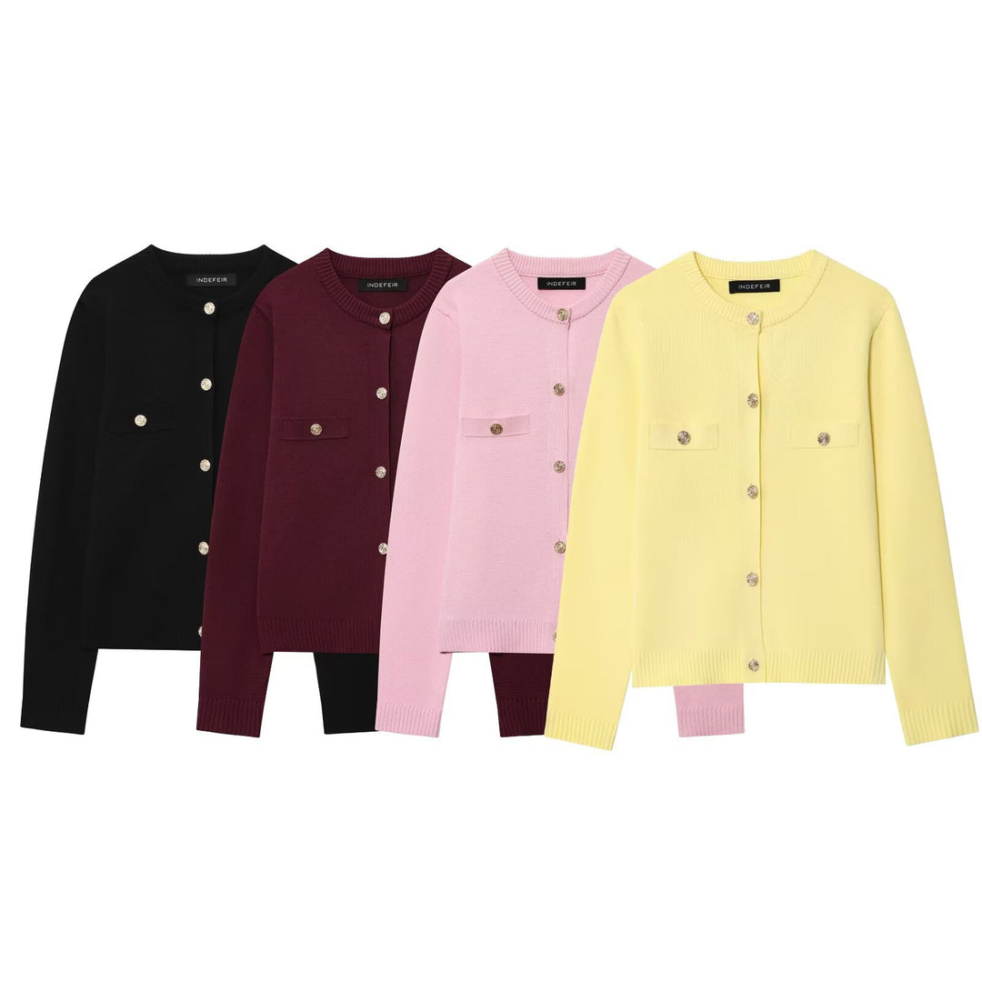 Lady Cardigan with button details and chest pockets Lune London