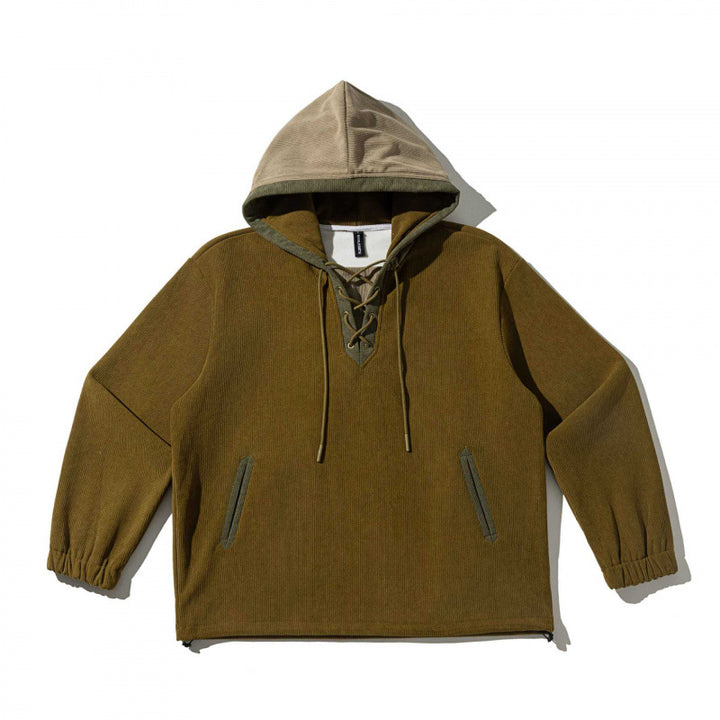 Unisex Oversize Hoodie with Lacing and Kangaroo Pockets Amarae