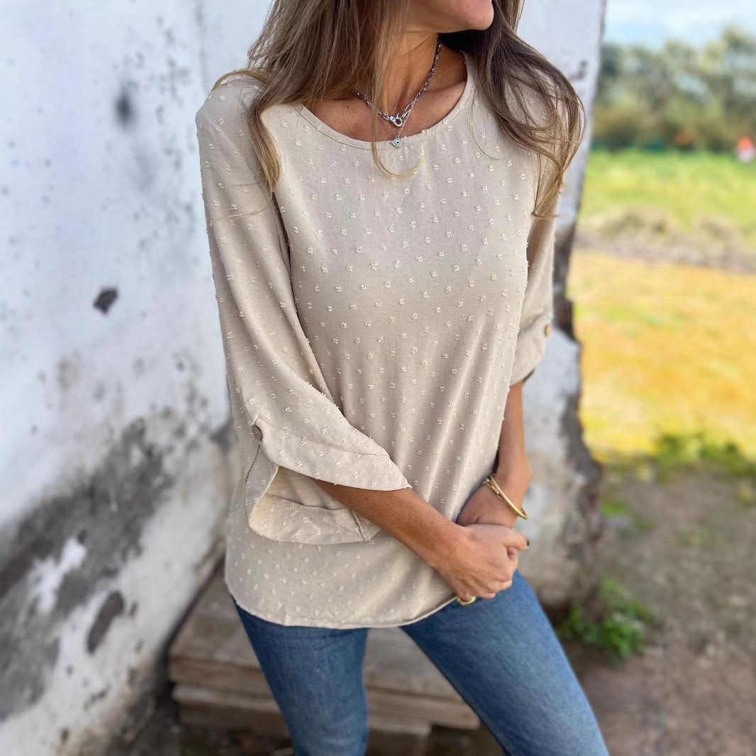 Casual blouse for women with decorative polka dot design Lune London