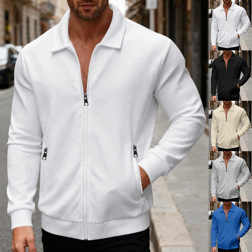 Men's sports jacket with innovative high collar and practical zippered pockets Amarae