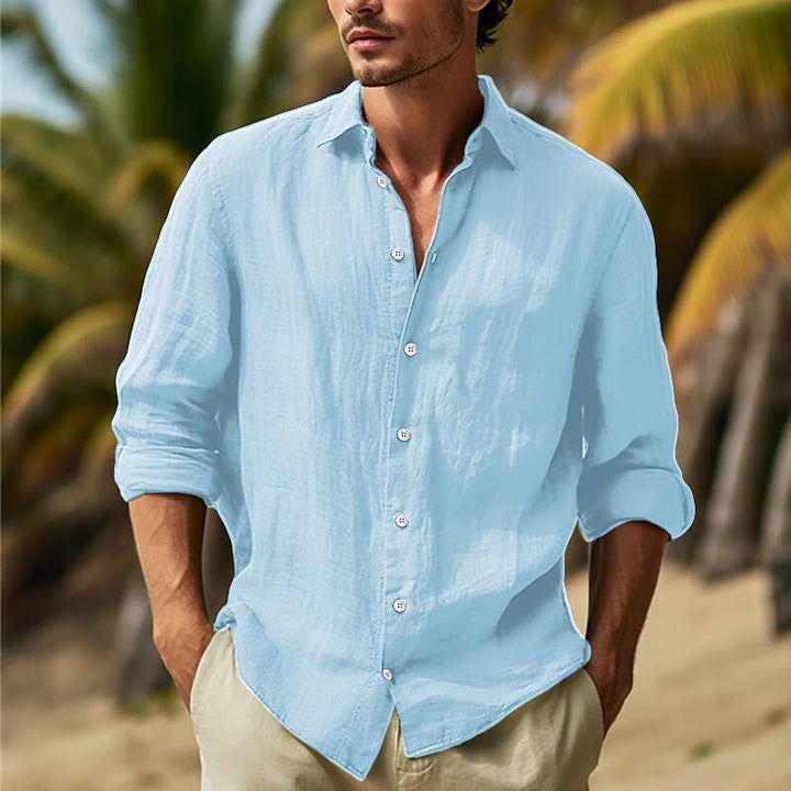 Men's Linen Shirt with Airy Fit and Elegant Button Placket Chic und Stil