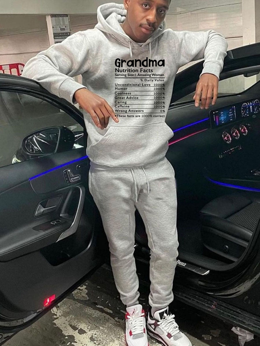 Casual hoodie and jogger pants set for women with motivational print Lune London