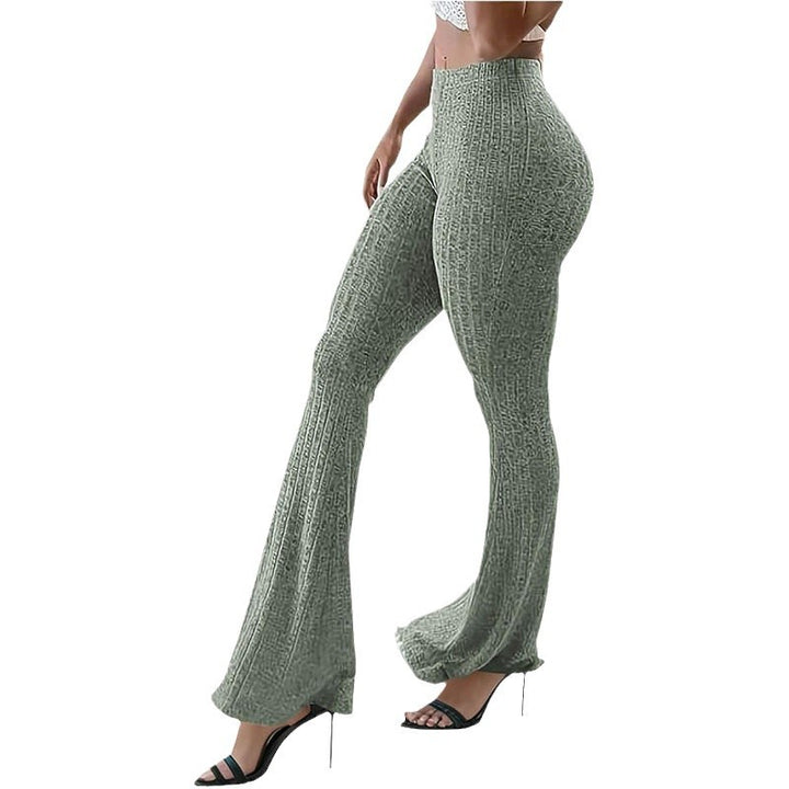 Flared leggings jeans for women with a trendy textured finish Lune London