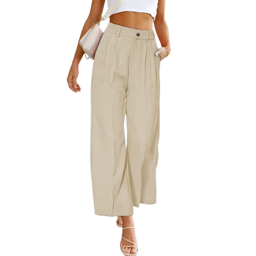 High-waisted wide-leg pants for women with pleats Amarae