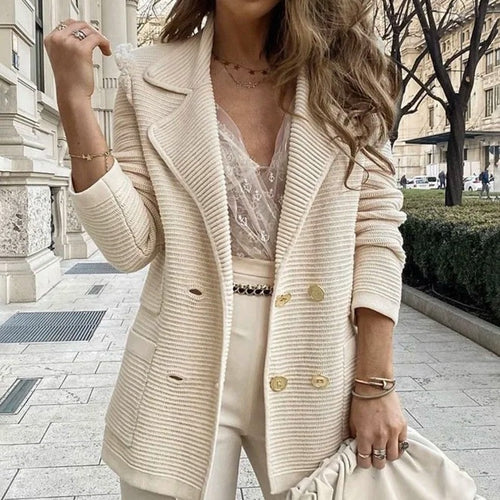 Structured blazer jacket for women with double row of buttons and practical pockets Amarae