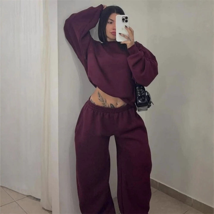 Casual crop sweatshirt set for women Heidi Mode