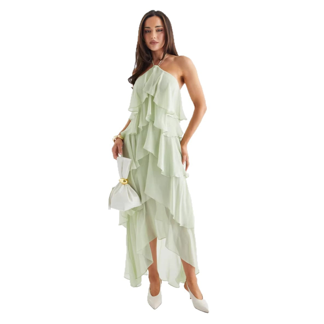 Elegant maxi dress for women with fluid ruffle details Chic & Stil