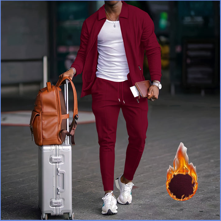 Men's sports leisure set with structured design and elastic waist Lune London