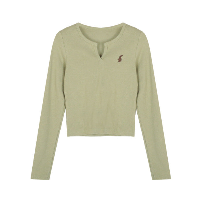 Women's casual cropped long sleeve shirt Chic & Stil