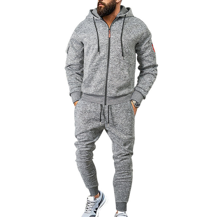 Men's Hooded Sports Tracksuit with Functional Zip Pockets Lune London
