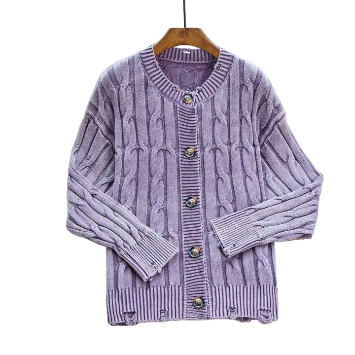 Cardigan pour femmes avec motif en cable et fermeture à boutons Chic & Stil