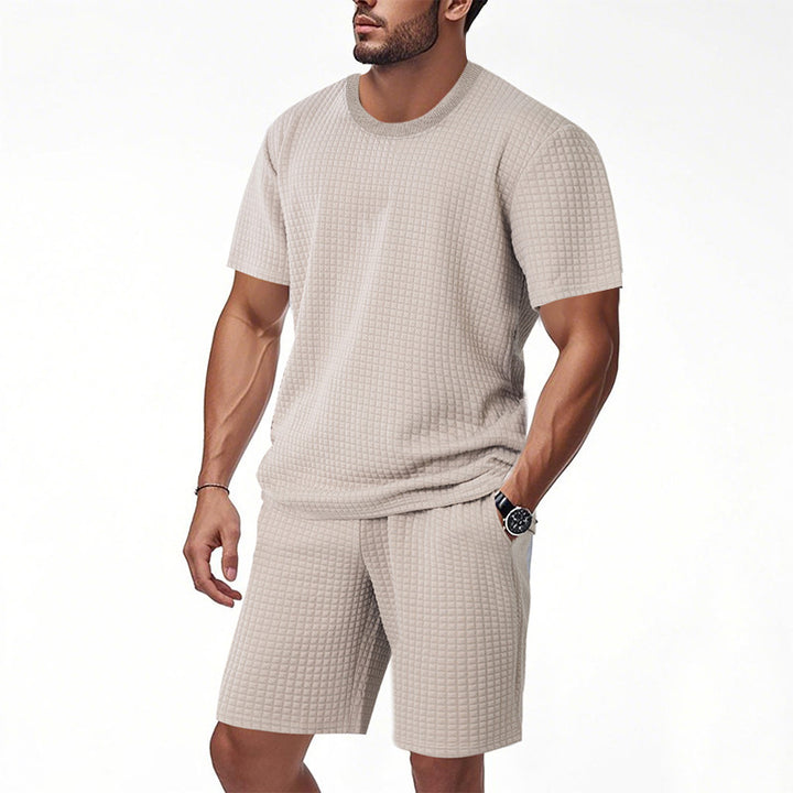 Casual short-sleeved men's set with structured design and practical pockets Amarae