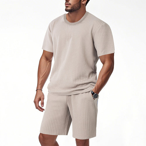 Casual short-sleeved men's set with structured design and practical pockets Amarae