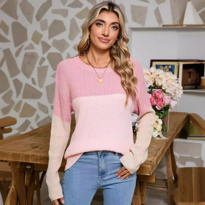 Pull en tricot pour femmes avec un design color block à la mode Chic & Stil