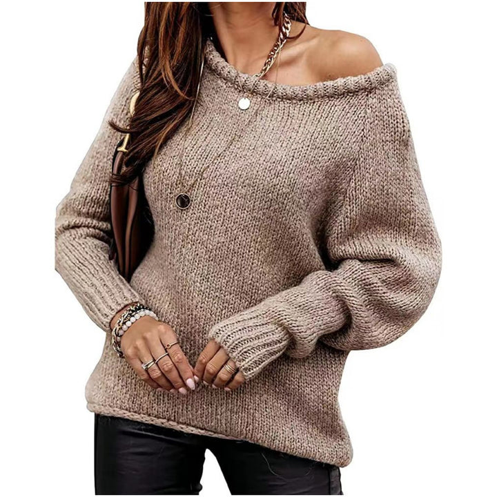 Women's Off-Shoulder Knit Sweater Lune London