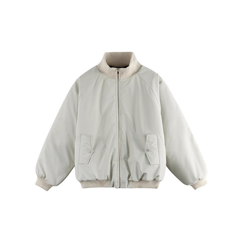 Unisex Boxy Transition Bomber Jacket with Stand Collar and Flap Pockets Amarae