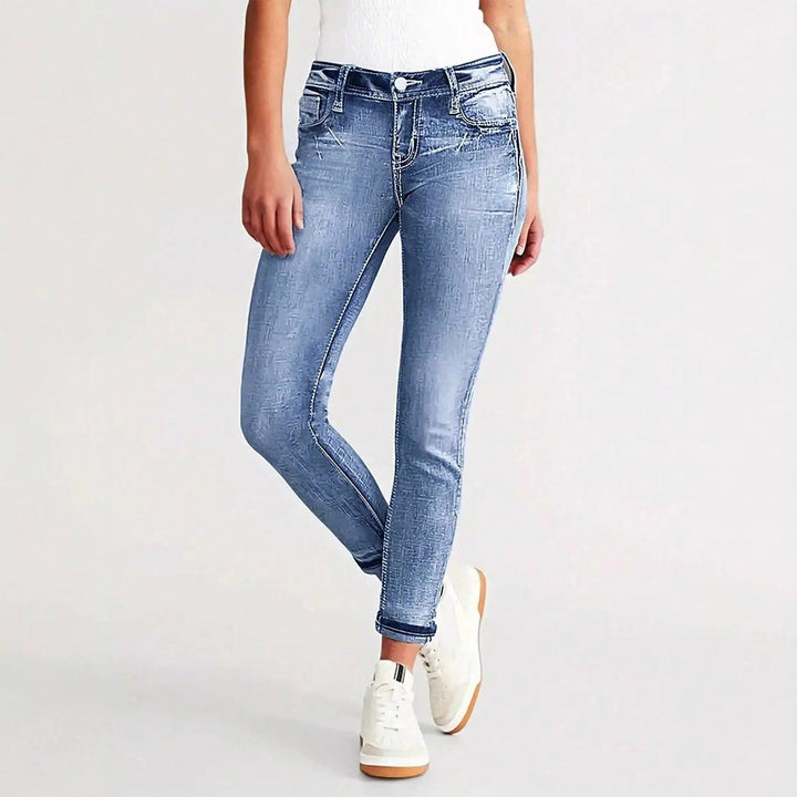 Women's Slim-Fit Stretch-Skinny-Jeans with Narrow Ankle Cuff and Five-Pocket Design Amarae