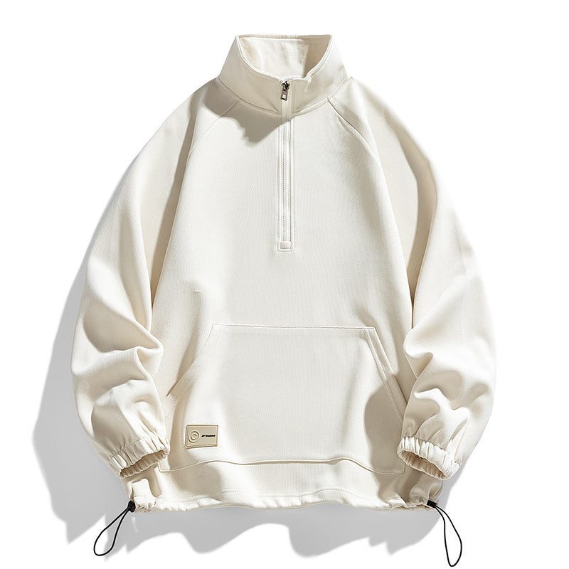 Men's long sleeve pullover with short zip opening Lune London