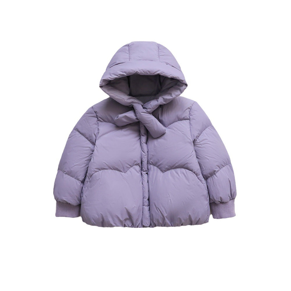 Ladies oversized quilted jacket with hood and high collar Lune London