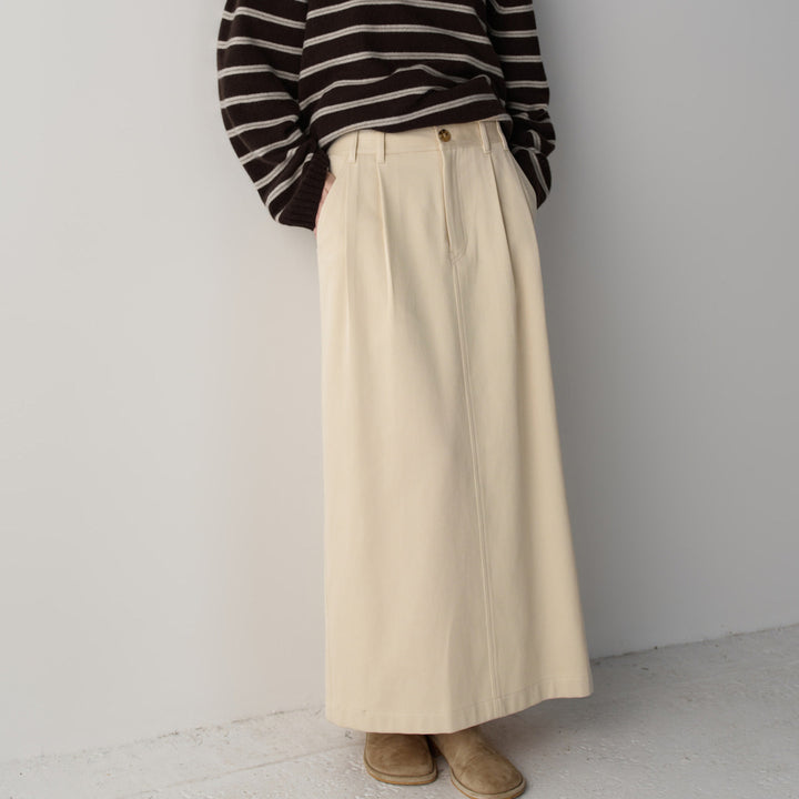 Jupe maxi élégante et taille haute pour femmes avec plis Chic & Stil