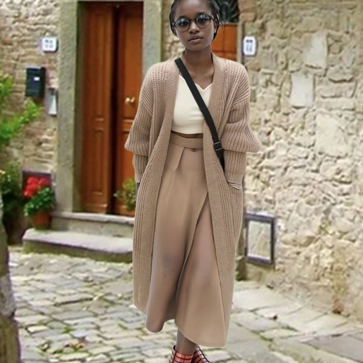 Elegant chunky knit coat for women Lune London