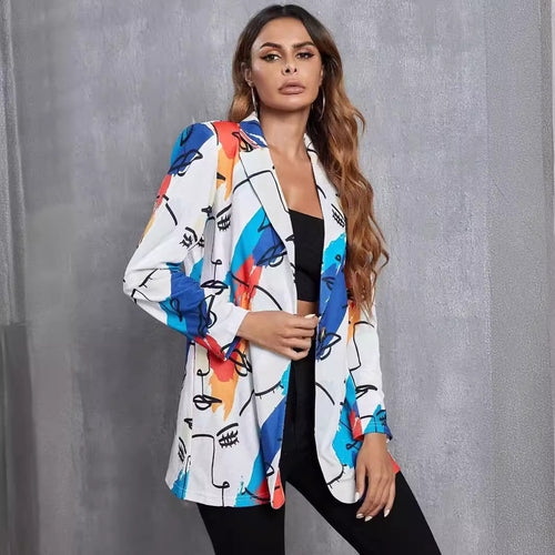 Blazer for women with artistic print and modern cut Amarae