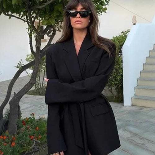 Women’s oversized fashion blazer with belt Amarae