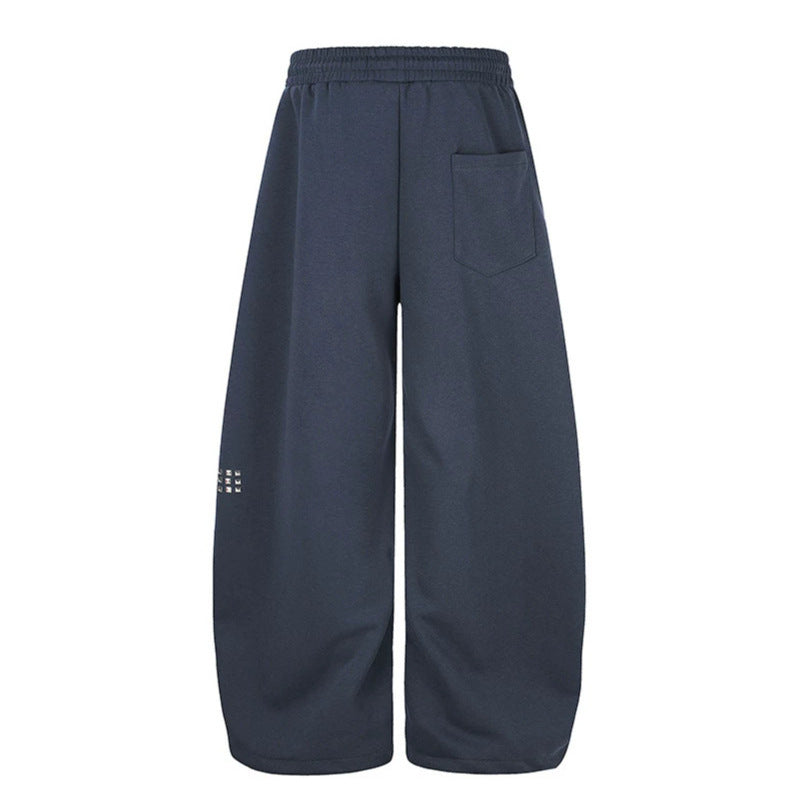 Women's Palazzo Sweatpants in Culotte Style with High Waist, Drawstring, Text Print and Rhinestone Trim Amarae
