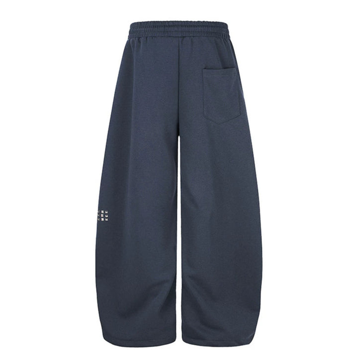 Women's Palazzo Sweatpants in Culotte Style with High Waist, Drawstring, Text Print and Rhinestone Trim Amarae